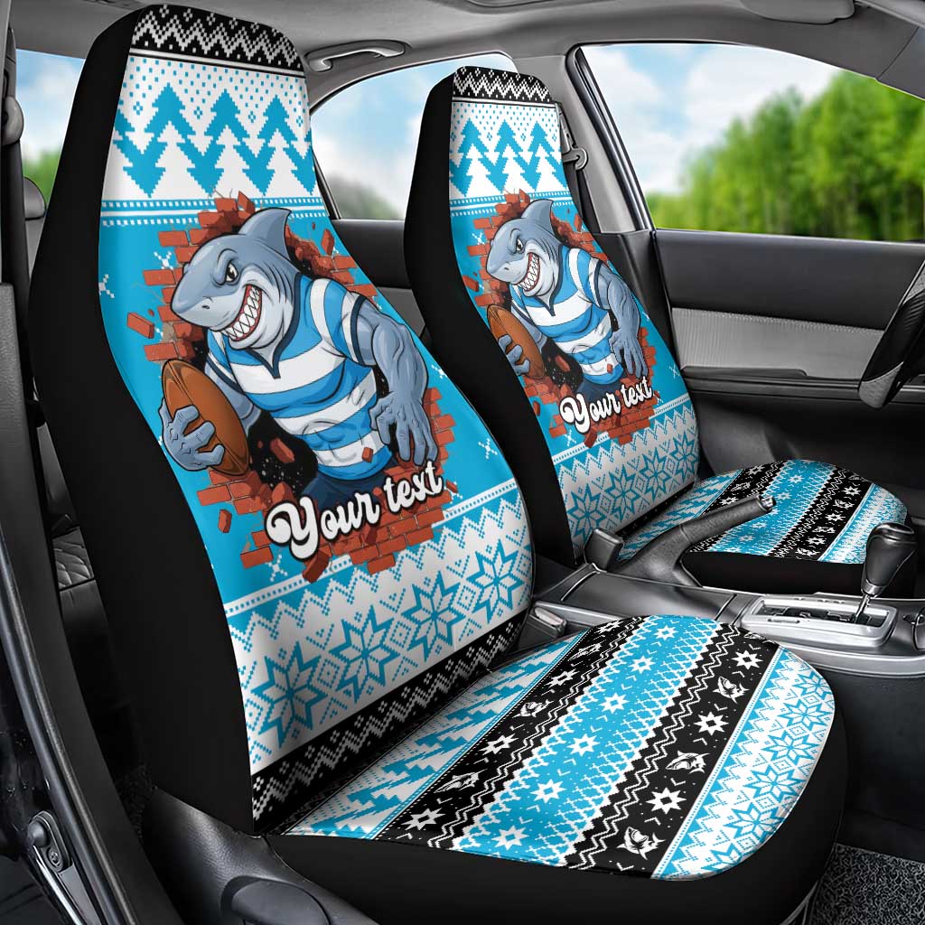 Claus Shark Strikes Personalized Car Seat Cover Christmas Rugby League Spirit - Aussie Hoodie