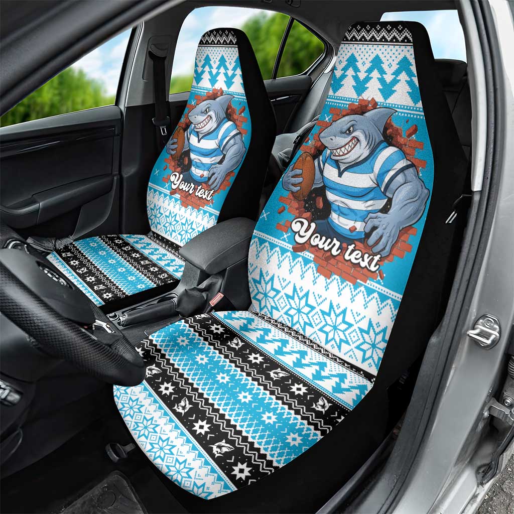 Claus Shark Strikes Personalized Car Seat Cover Christmas Rugby League Spirit - Aussie Hoodie