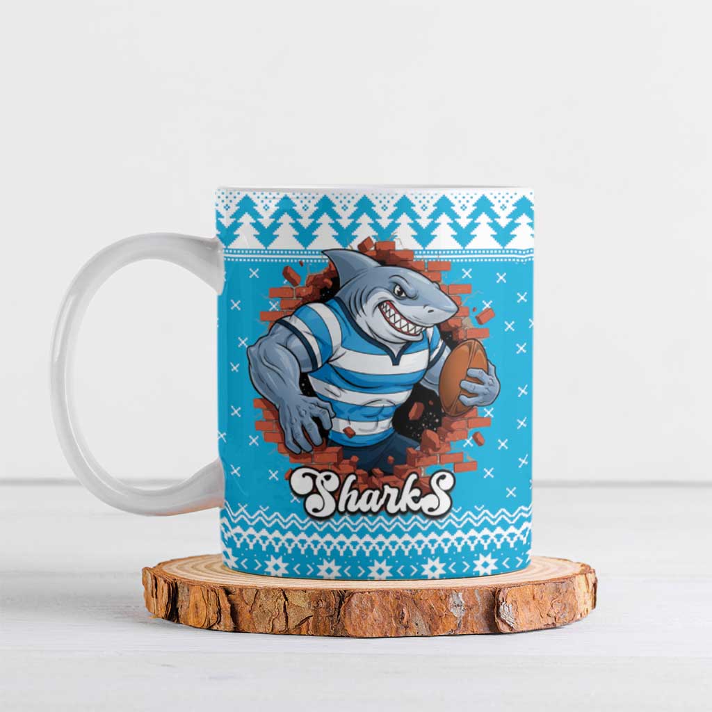 Claus Shark Strikes Personalized Ceramic Mug Christmas Rugby League Spirit - Aussie Hoodie