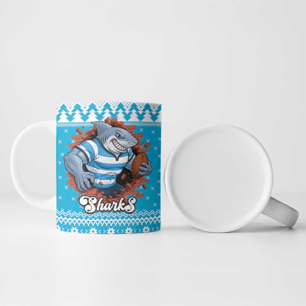 Claus Shark Strikes Personalized Ceramic Mug Christmas Rugby League Spirit - Aussie Hoodie