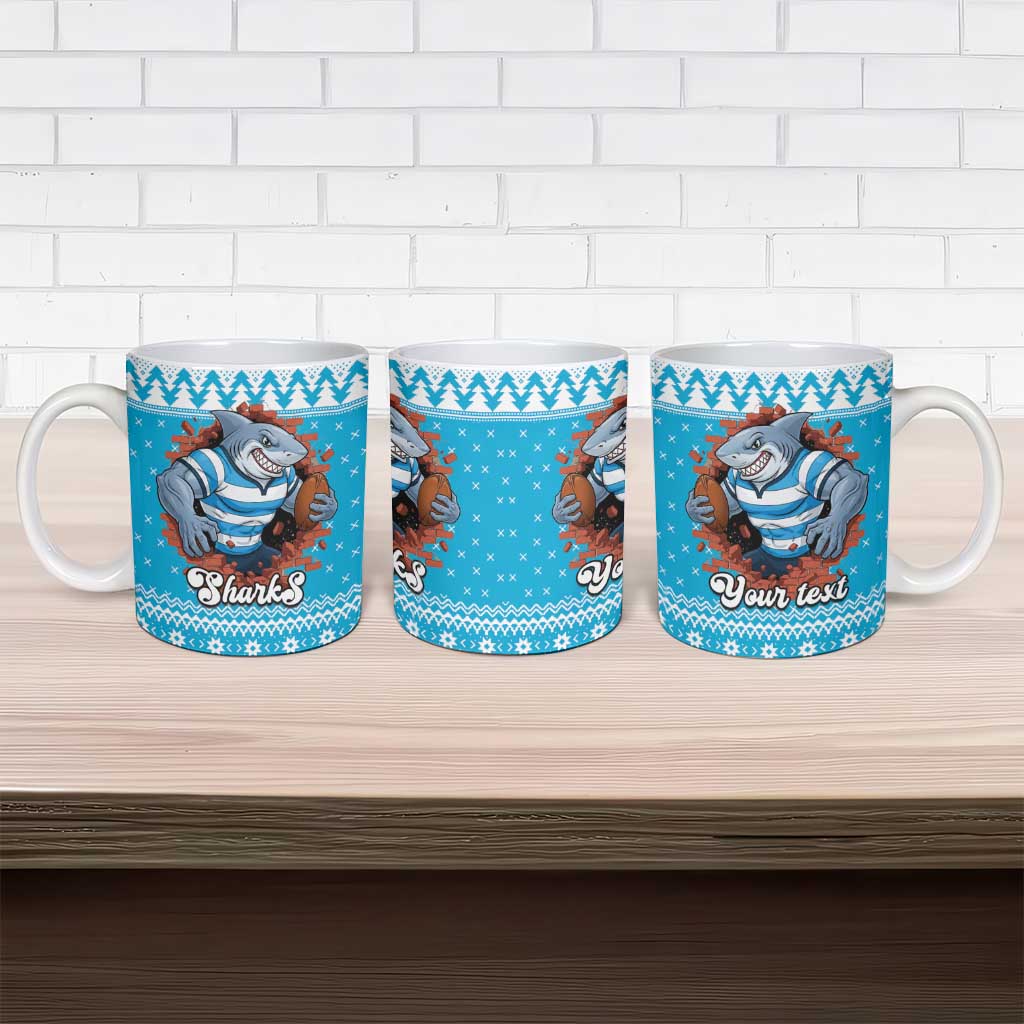 Claus Shark Strikes Personalized Ceramic Mug Christmas Rugby League Spirit - Aussie Hoodie