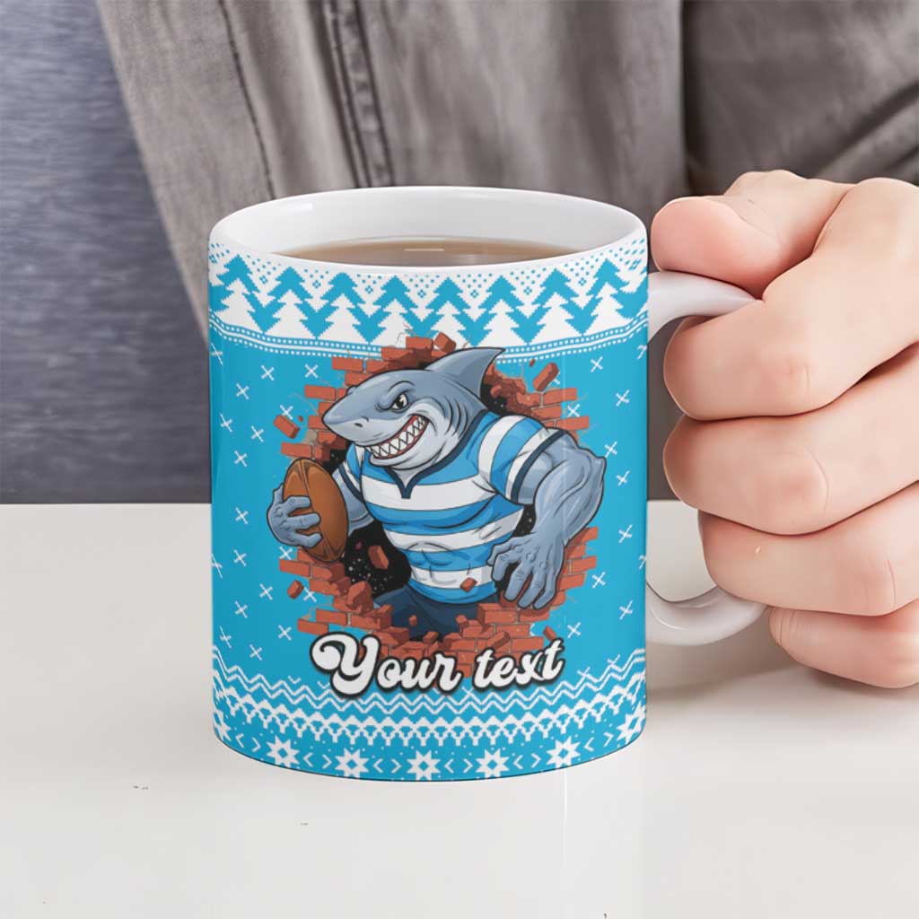 Claus Shark Strikes Personalized Ceramic Mug Christmas Rugby League Spirit - Aussie Hoodie