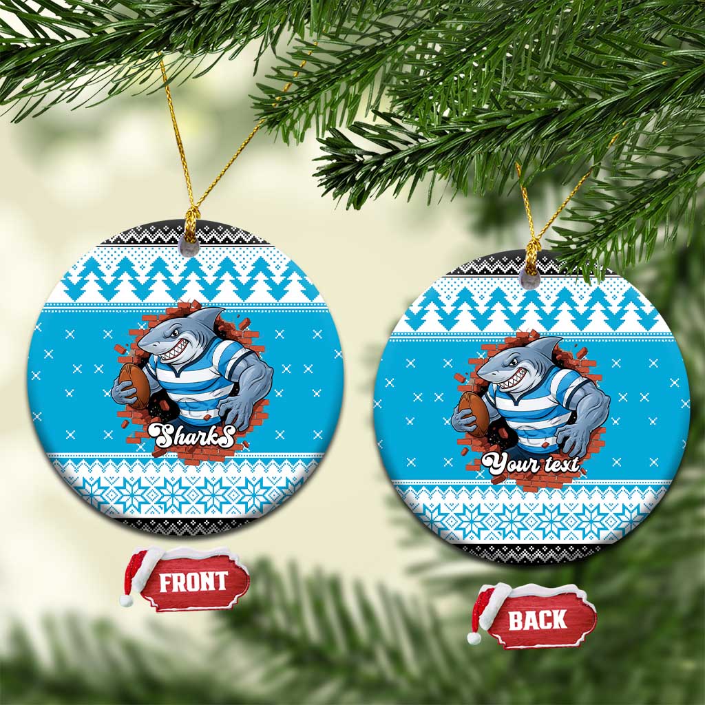 Claus Shark Strikes Personalized Ceramic Ornament Christmas Rugby League Spirit - Aussie Hoodie