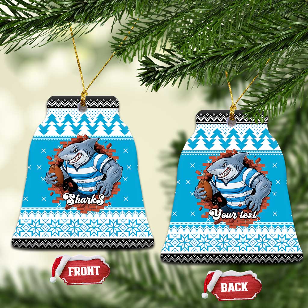Claus Shark Strikes Personalized Ceramic Ornament Christmas Rugby League Spirit - Aussie Hoodie