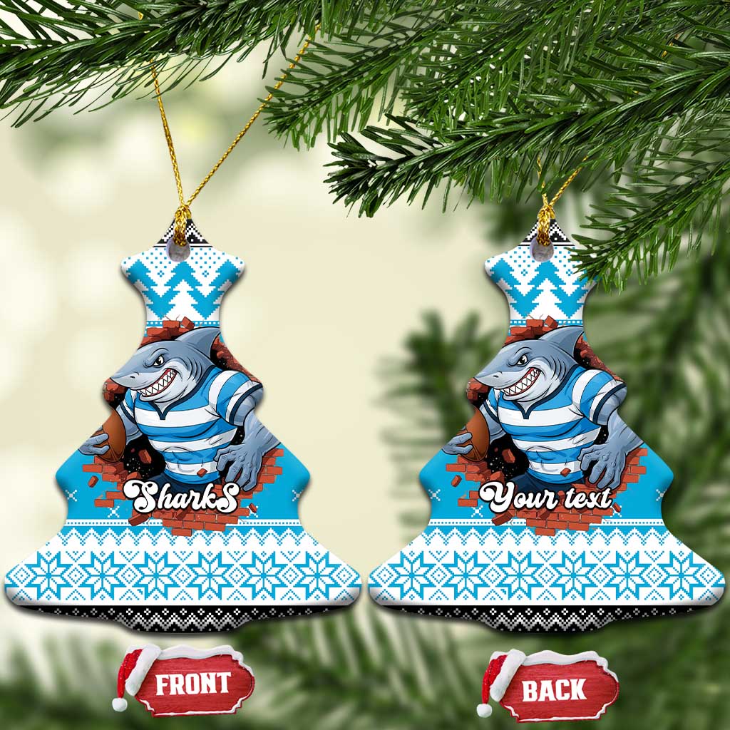 Claus Shark Strikes Personalized Ceramic Ornament Christmas Rugby League Spirit - Aussie Hoodie