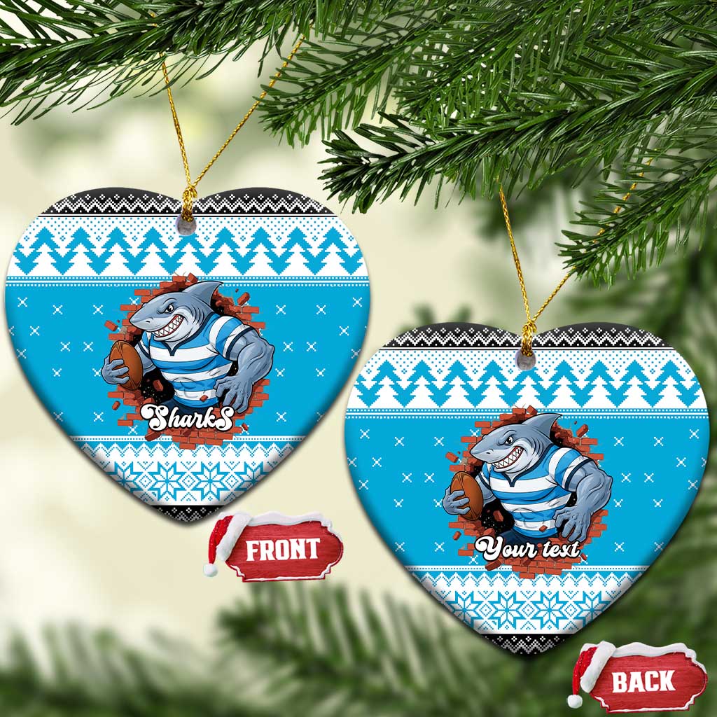Claus Shark Strikes Personalized Ceramic Ornament Christmas Rugby League Spirit - Aussie Hoodie