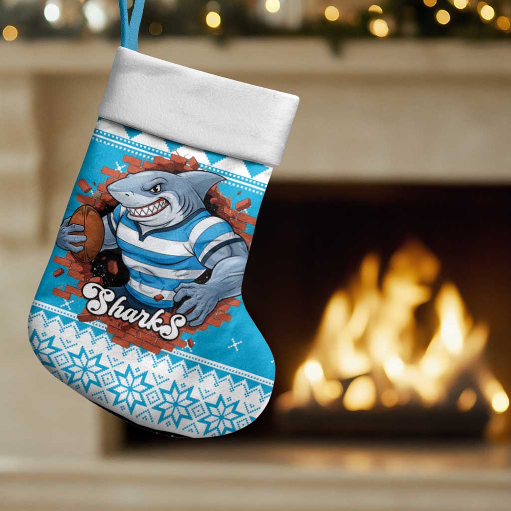 Claus Shark Strikes Personalized Christmas Stocking Christmas Rugby League Spirit - Aussie Hoodie