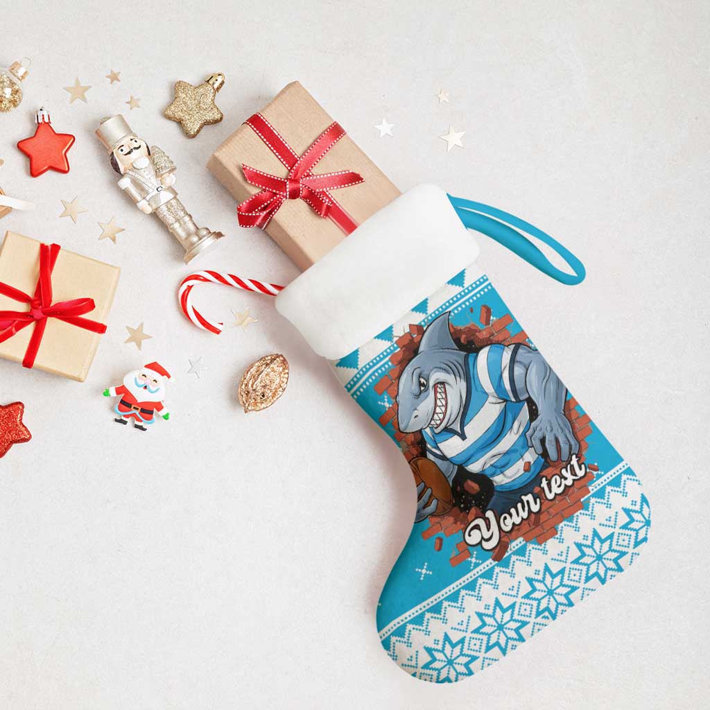 Claus Shark Strikes Personalized Christmas Stocking Christmas Rugby League Spirit - Aussie Hoodie