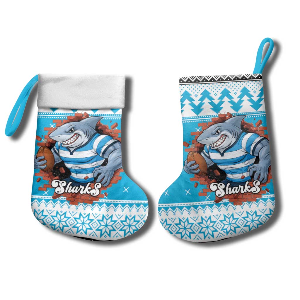Claus Shark Strikes Personalized Christmas Stocking Christmas Rugby League Spirit - Aussie Hoodie