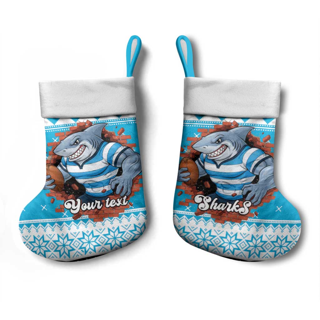 Claus Shark Strikes Personalized Christmas Stocking Christmas Rugby League Spirit - Aussie Hoodie