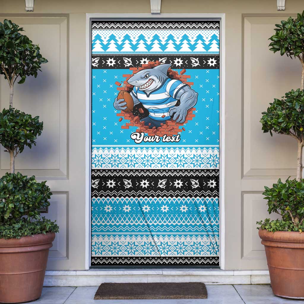 Claus Shark Strikes Personalized Door Cover Christmas Rugby League Spirit - Aussie Hoodie