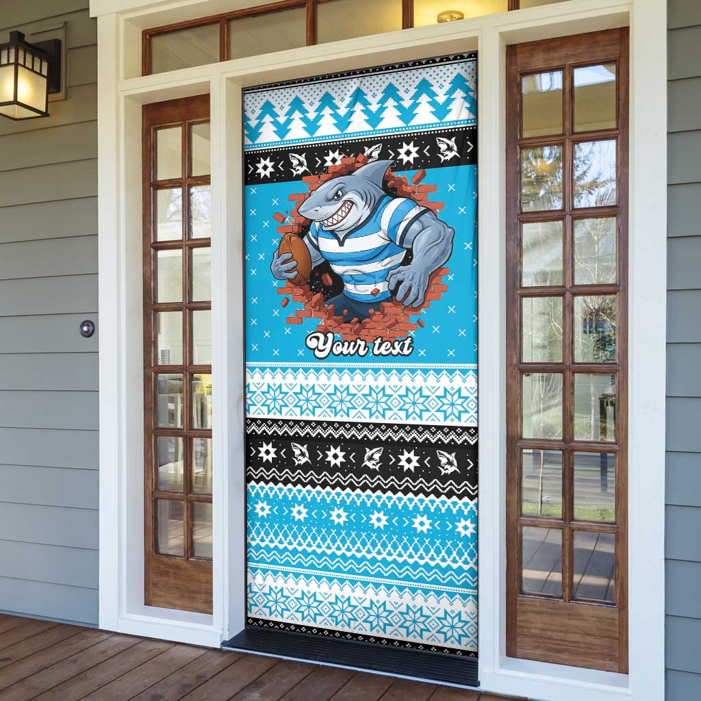 Claus Shark Strikes Personalized Door Cover Christmas Rugby League Spirit - Aussie Hoodie