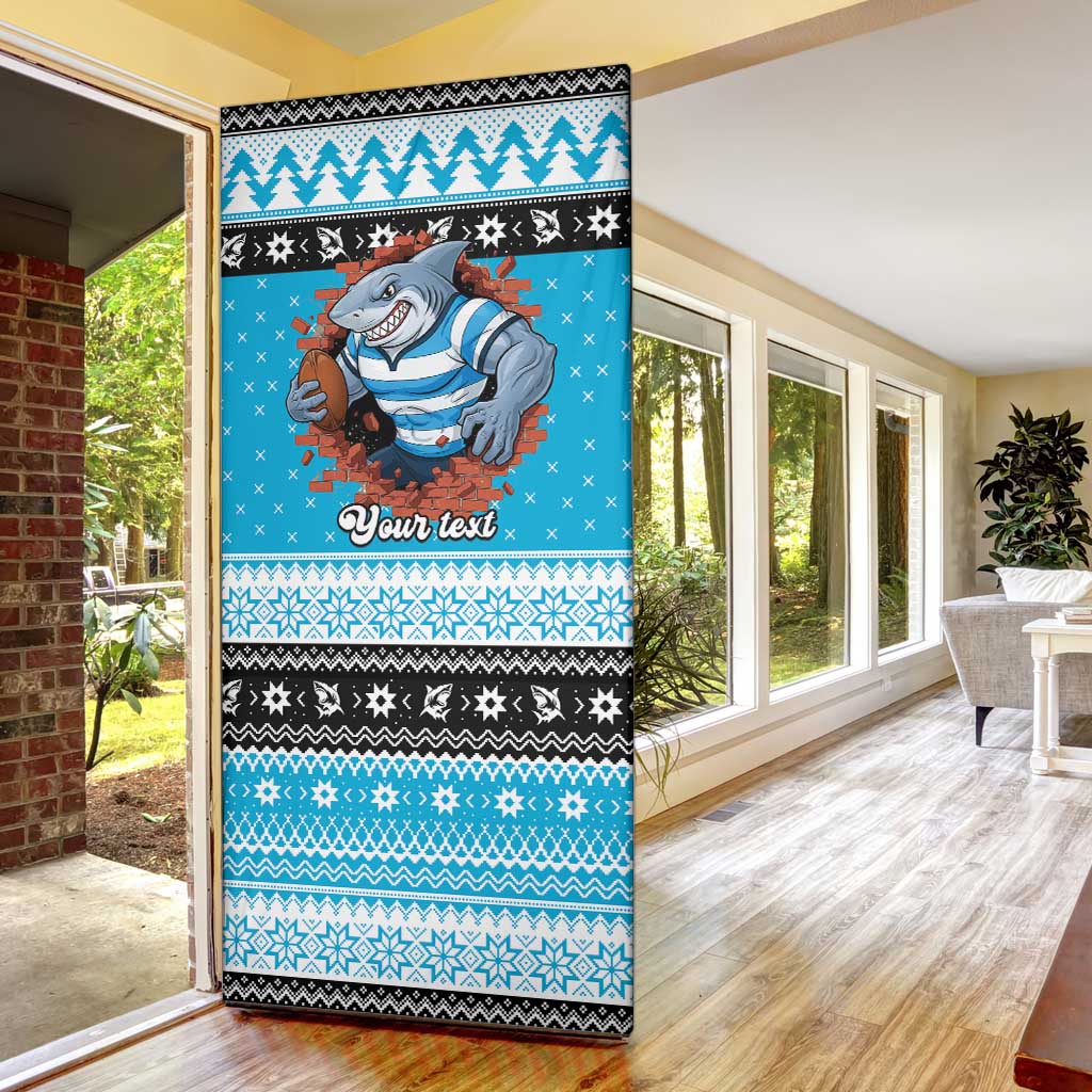 Claus Shark Strikes Personalized Door Cover Christmas Rugby League Spirit - Aussie Hoodie