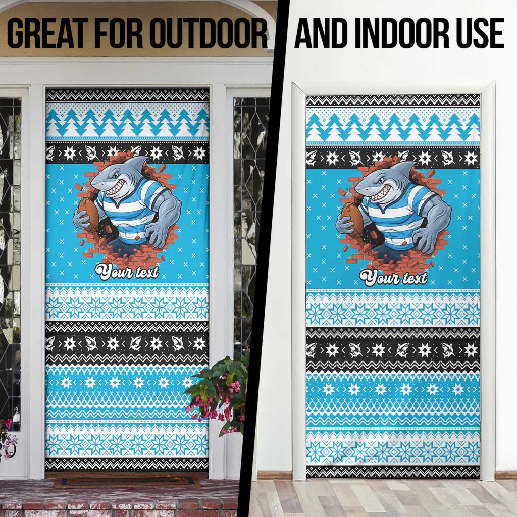 Claus Shark Strikes Personalized Door Cover Christmas Rugby League Spirit - Aussie Hoodie