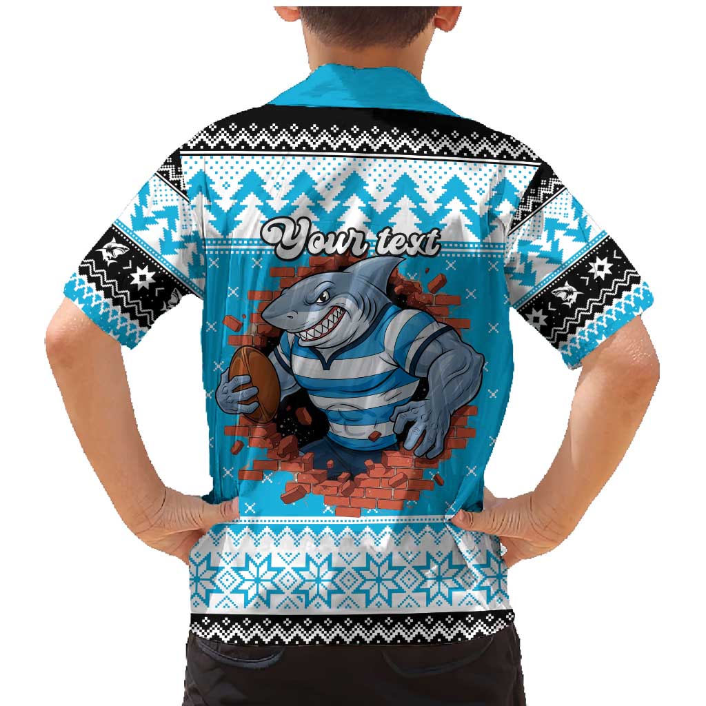 Claus Shark Strikes Personalized Family Matching Mermaid Dress and Hawaiian Shirt Christmas Rugby League Spirit - Aussie Hoodie