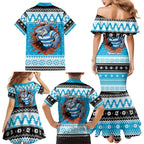 Claus Shark Strikes Personalized Family Matching Mermaid Dress and Hawaiian Shirt Christmas Rugby League Spirit - Aussie Hoodie