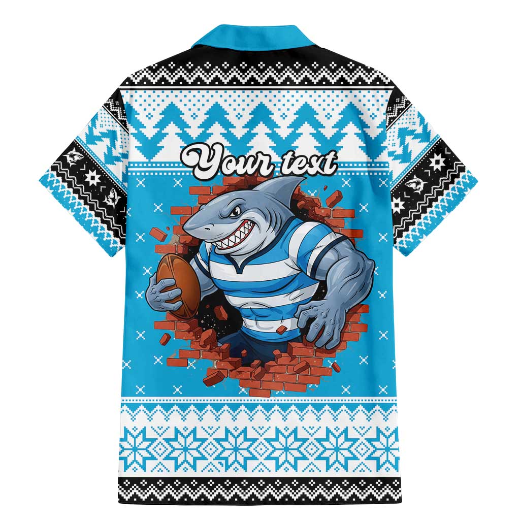 Claus Shark Strikes Personalized Family Matching Mermaid Dress and Hawaiian Shirt Christmas Rugby League Spirit - Aussie Hoodie