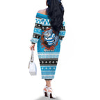 Claus Shark Strikes Personalized Family Matching Off The Shoulder Long Sleeve Dress and Hawaiian Shirt Christmas Rugby League Spirit - Aussie Hoodie