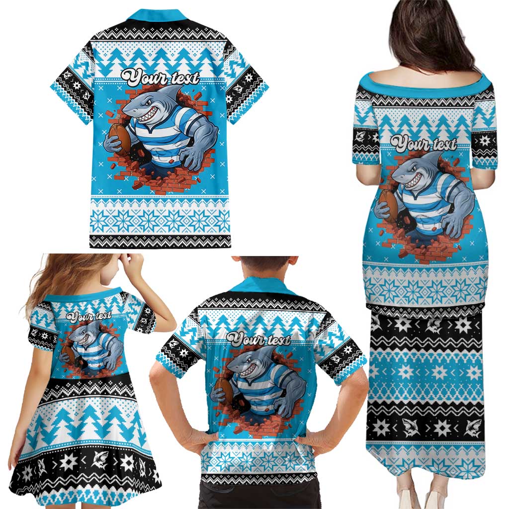 Claus Shark Strikes Personalized Family Matching Puletasi and Hawaiian Shirt Christmas Rugby League Spirit - Aussie Hoodie