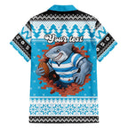 Claus Shark Strikes Personalized Family Matching Short Sleeve Bodycon Dress and Hawaiian Shirt Christmas Rugby League Spirit - Aussie Hoodie