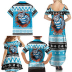 Claus Shark Strikes Personalized Family Matching Summer Maxi Dress and Hawaiian Shirt Christmas Rugby League Spirit - Aussie Hoodie