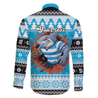Claus Shark Strikes Personalized Family Matching Summer Maxi Dress and Hawaiian Shirt Christmas Rugby League Spirit - Aussie Hoodie