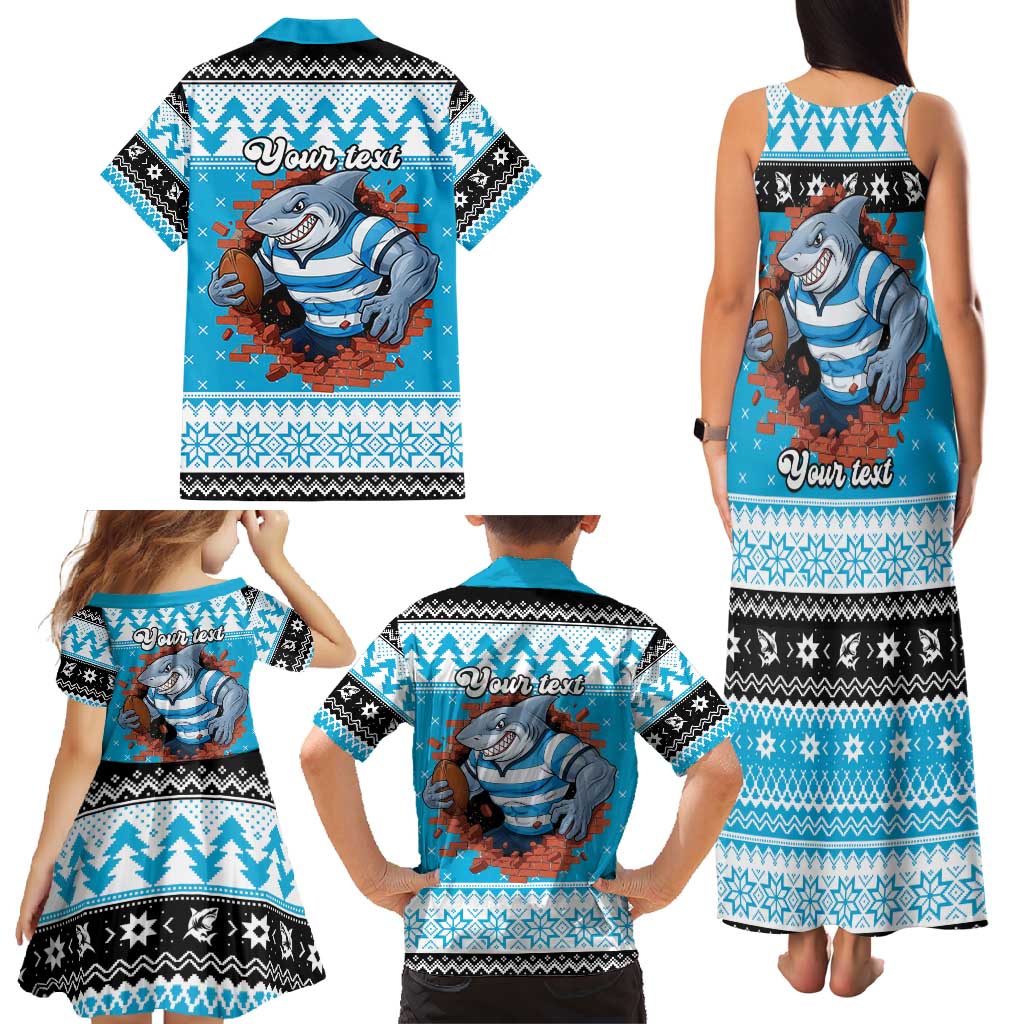 Claus Shark Strikes Personalized Family Matching Tank Maxi Dress and Hawaiian Shirt Christmas Rugby League Spirit - Aussie Hoodie
