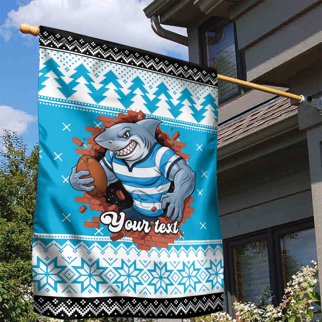 Claus Shark Strikes Personalized Garden Flag Christmas Rugby League Spirit - Aussie Hoodie