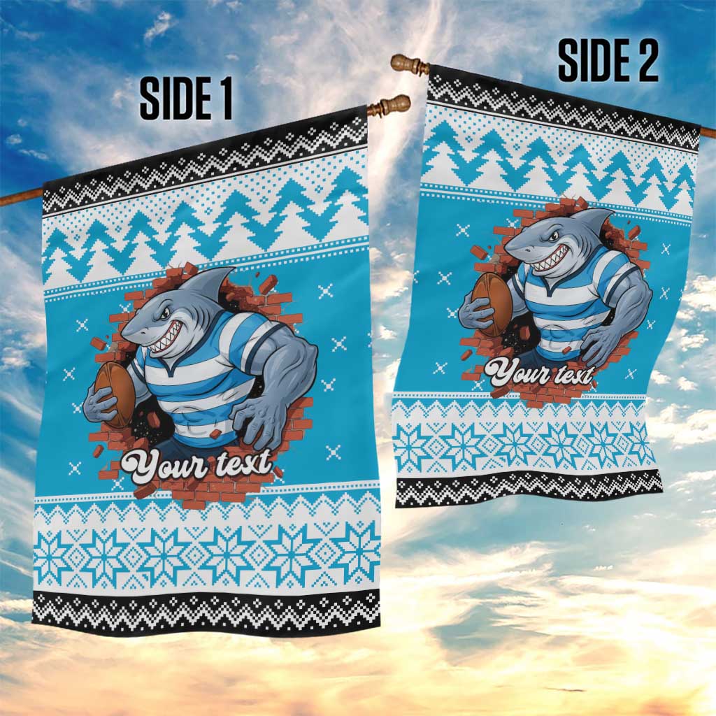 Claus Shark Strikes Personalized Garden Flag Christmas Rugby League Spirit - Aussie Hoodie