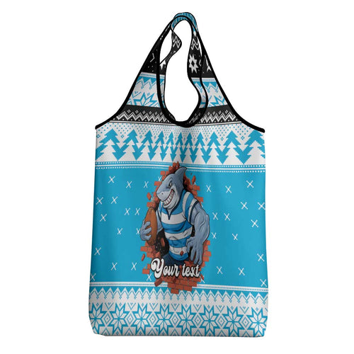 Claus Shark Strikes Personalized Grocery Bag Christmas Rugby League Spirit - Aussie Hoodie