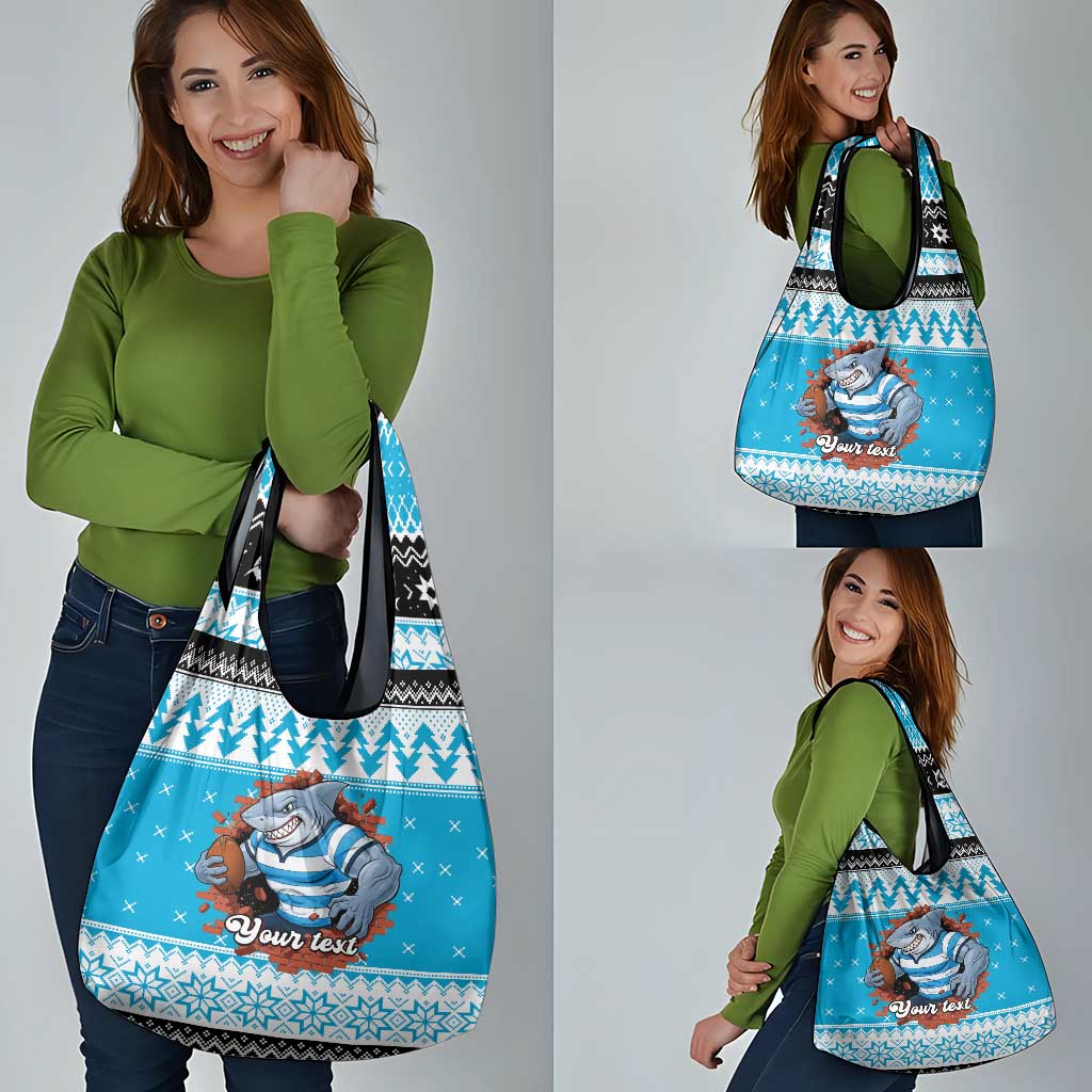Claus Shark Strikes Personalized Grocery Bag Christmas Rugby League Spirit - Aussie Hoodie