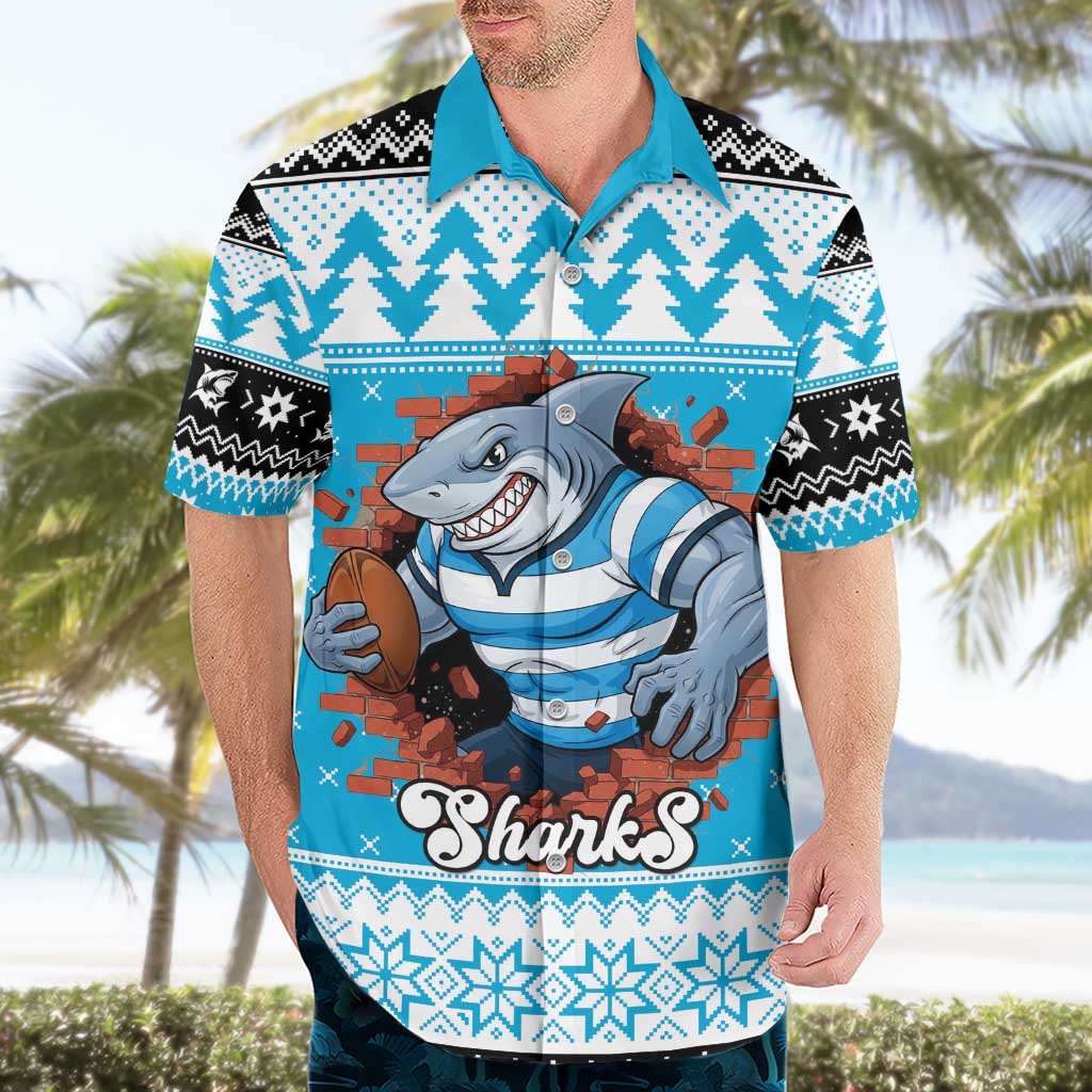 Claus Shark Strikes Personalized Hawaiian Shirt Christmas Rugby League Spirit - Aussie Hoodie