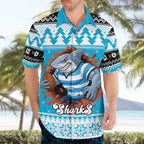 Claus Shark Strikes Personalized Hawaiian Shirt Christmas Rugby League Spirit - Aussie Hoodie