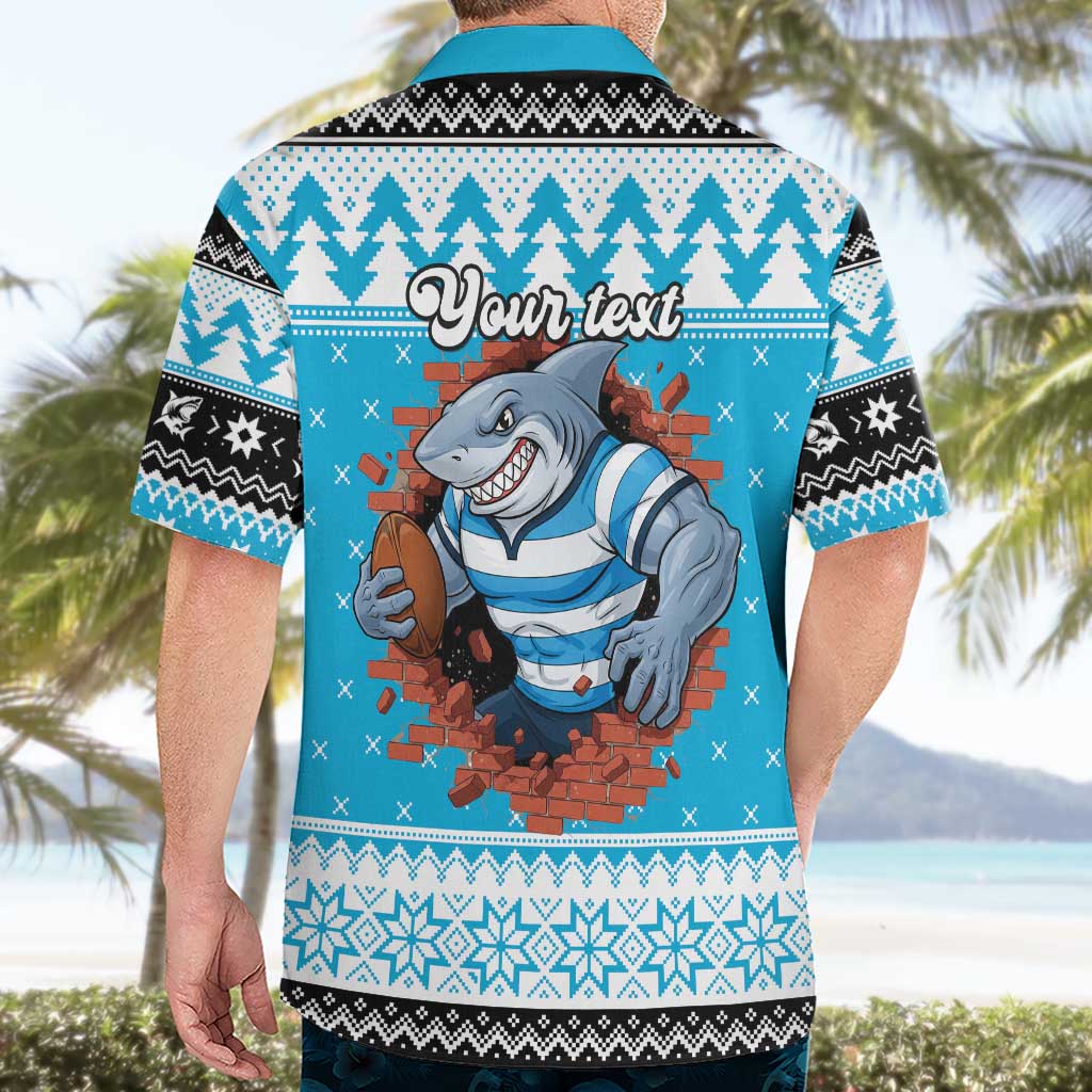 Claus Shark Strikes Personalized Hawaiian Shirt Christmas Rugby League Spirit - Aussie Hoodie
