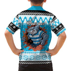 Claus Shark Strikes Personalized Hawaiian Shirt Christmas Rugby League Spirit - Aussie Hoodie