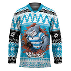 Claus Shark Strikes Personalized Hockey Jersey Christmas Rugby League Spirit - Aussie Hoodie