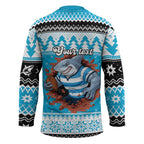 Claus Shark Strikes Personalized Hockey Jersey Christmas Rugby League Spirit - Aussie Hoodie