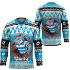 Claus Shark Strikes Personalized Hockey Jersey Christmas Rugby League Spirit - Aussie Hoodie