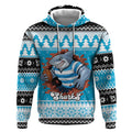 Claus Shark Strikes Personalized Hoodie Christmas Rugby League Spirit - Aussie Hoodie