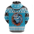Claus Shark Strikes Personalized Hoodie Christmas Rugby League Spirit - Aussie Hoodie