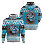 Claus Shark Strikes Personalized Hoodie Christmas Rugby League Spirit - Aussie Hoodie