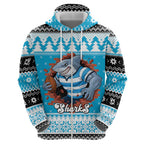 Claus Shark Strikes Personalized Hoodie Christmas Rugby League Spirit - Aussie Hoodie