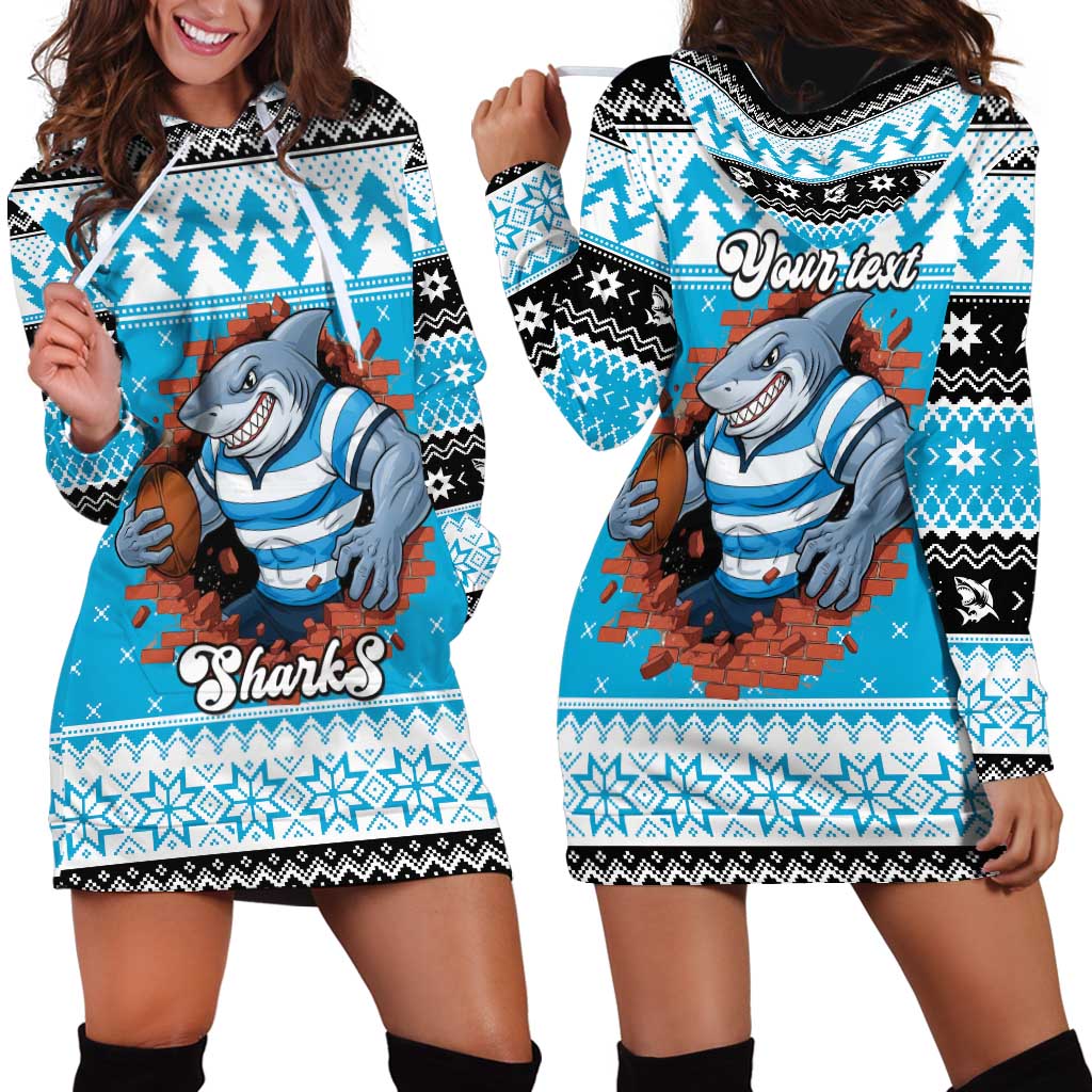 Claus Shark Strikes Personalized Hoodie Dress Christmas Rugby League Spirit - Aussie Hoodie