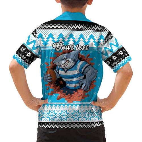 Claus Shark Strikes Personalized Kid Hawaiian Shirt Christmas Rugby League Spirit - Aussie Hoodie