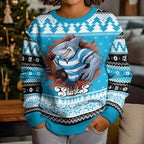 Claus Shark Strikes Personalized Kid Ugly Christmas Sweater Christmas Rugby League Spirit - Aussie Hoodie