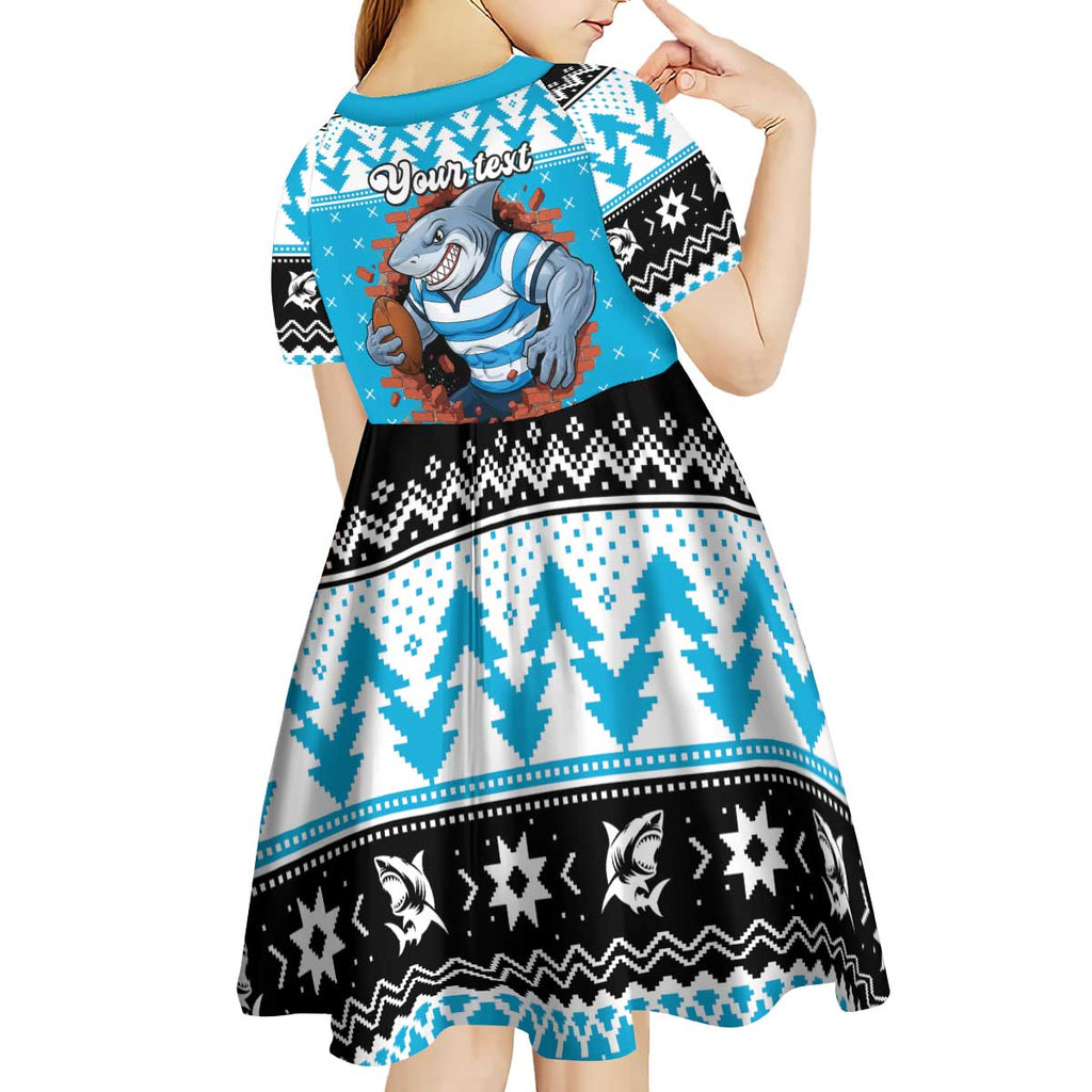 Claus Shark Strikes Personalized Kid Short Sleeve Dress Christmas Rugby League Spirit - Aussie Hoodie
