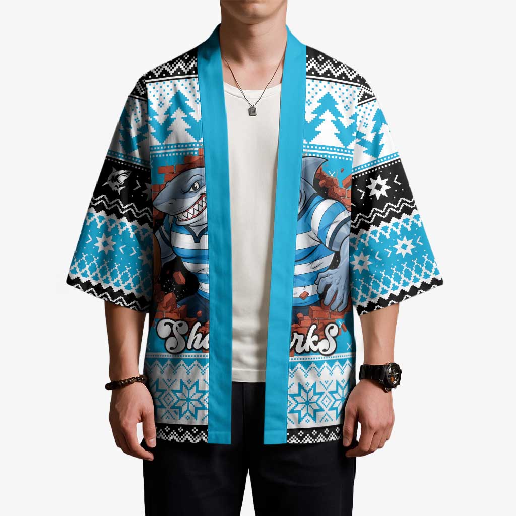 Claus Shark Strikes Personalized Kimono Christmas Rugby League Spirit - Aussie Hoodie