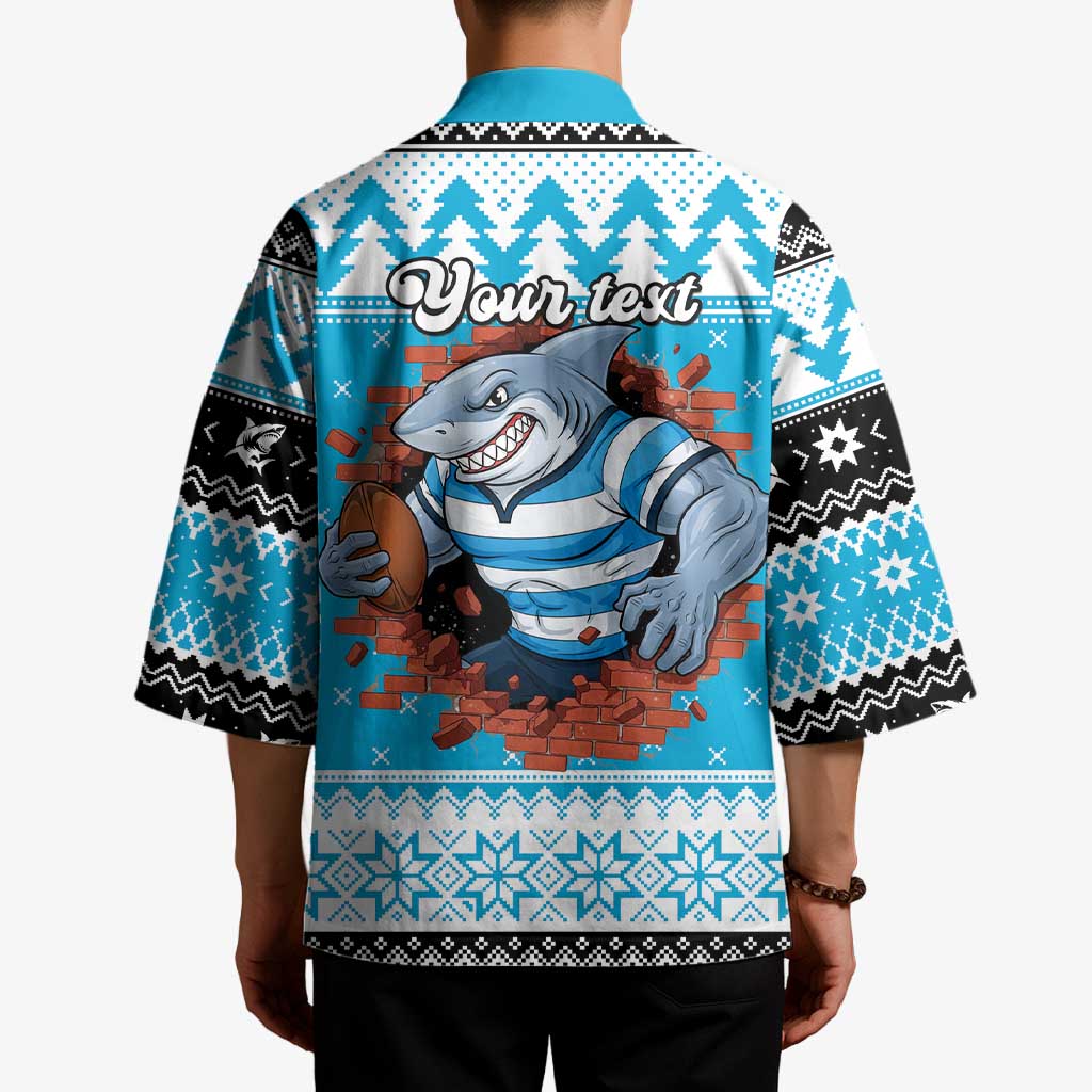 Claus Shark Strikes Personalized Kimono Christmas Rugby League Spirit - Aussie Hoodie