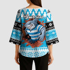 Claus Shark Strikes Personalized Kimono Sleeve Blouse Christmas Rugby League Spirit - Aussie Hoodie