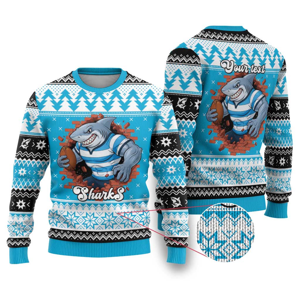 Claus Shark Strikes Personalized Ugly Christmas Sweater Christmas Rugby League Spirit - Aussie Hoodie